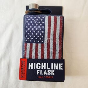Yukon Outfitters 9oz Distressed American Flag Highline Flask NIB